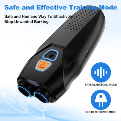 Show full view: Bousnic Handheld Dual Sensor Ultrasonic Dog Bark Deterrent Device with LED Flashlight, Black slide 3 of 7