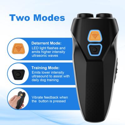 Show full view: Bousnic Handheld Dual Sensor Ultrasonic Dog Bark Deterrent Device with LED Flashlight, Black slide 4 of 7