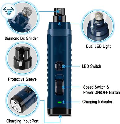 Show full view: Bousnic LED Dog & Cat Nail Grinder, Blue slide 6 of 7