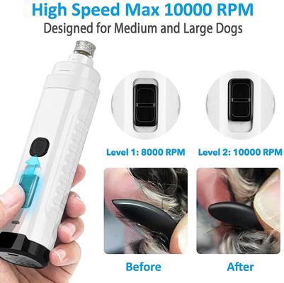 Show full view: Bousnic LED Dog & Cat Nail Grinder, White slide 6 of 8