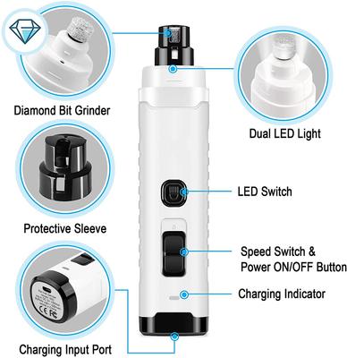 Show full view: Bousnic LED Dog & Cat Nail Grinder, White slide 7 of 8