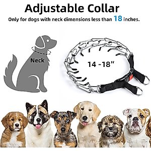 Bousnic No Pull Pro-Training Dog Prong Collar with Quick Release Buckle