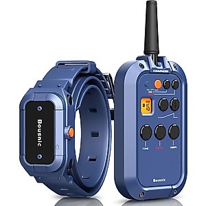 Bousnic Outdoor 3/4 Mile Remote Range Waterproof Dog Training Shock Collar, Blue
