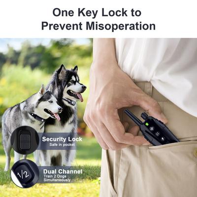 Show full view: Bousnic Outdoor Remote Dog Training Shock e-Collar, Black, 2 count slide 6 of 7