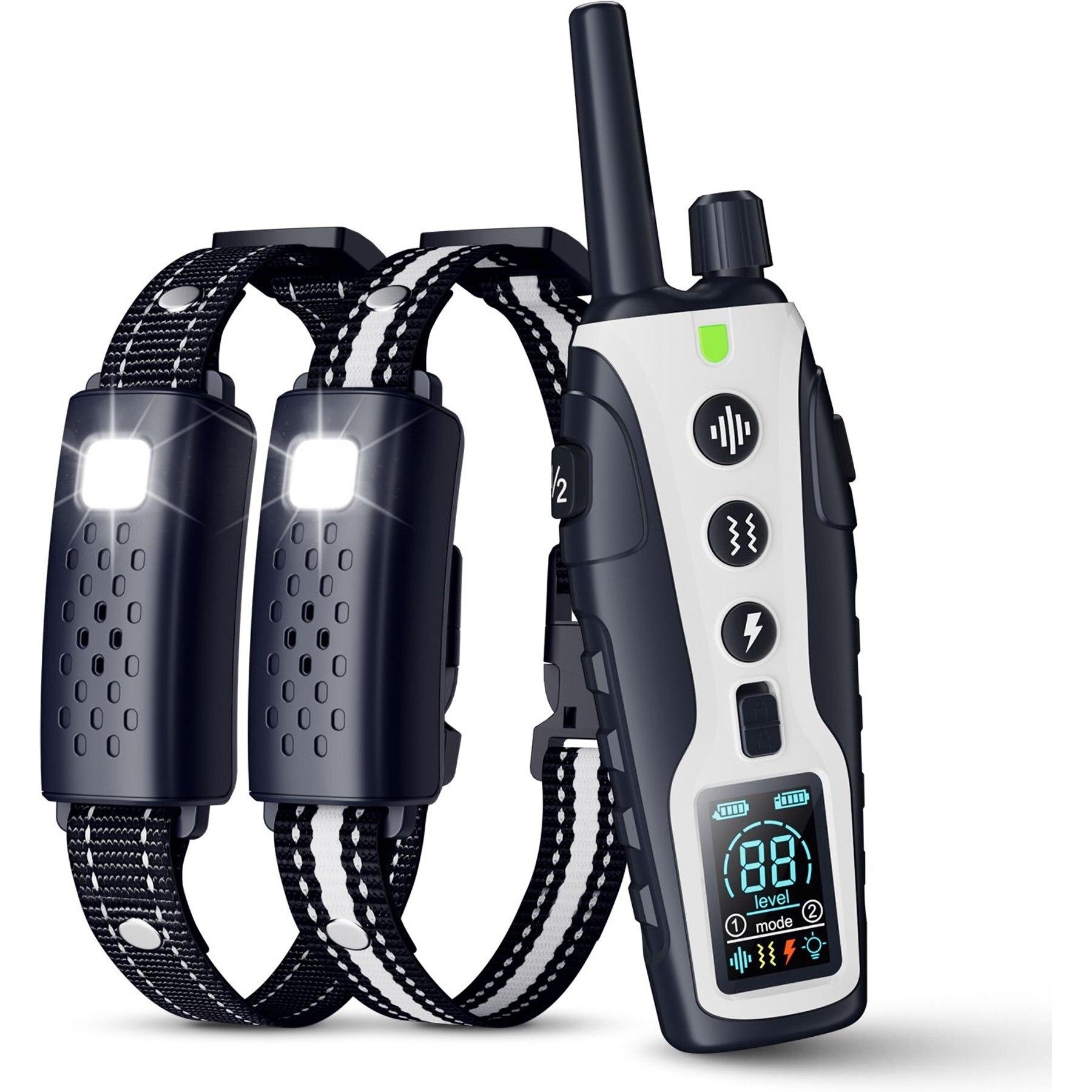 Bousnic Outdoor Remote Medium & Large Dog Training Shock e-Collar, White, 2 count
