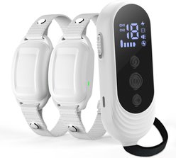 Bousnic Rechargeable 1000FT Remote Dog Training E Collar, White, 2 count