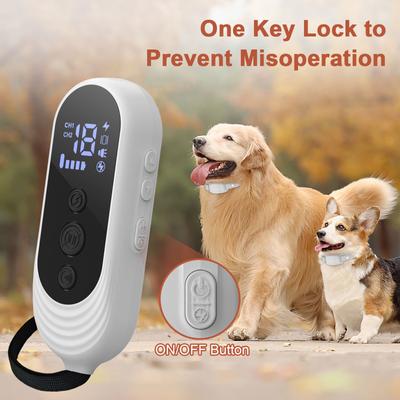 Show full view: Bousnic Rechargeable 1000FT Remote Dog Training E Collar, White, 2 count slide 5 of 8
