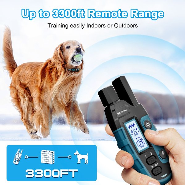 PaiPaitek 3300FT IPX7 Waterproof Remote Dog Training Collar, Flashlight, 1 count