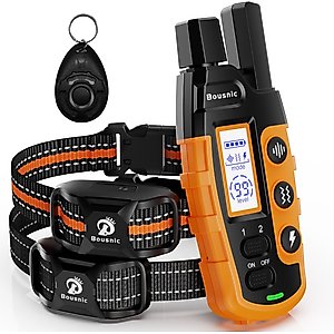 Bousnic Remote Waterproof Dog Training Collar, 3300-ft, Orange, 2 count