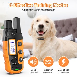 Bousnic Remote Waterproof Dog Training Collar, 3300-ft, Orange, 2 count