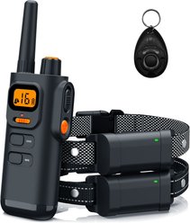 Bousnic Remote Waterproof Rechargeable Dog Shock Collar, 4000-ft, 2 count, Grey