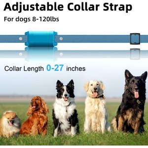 Bousnic Remote Waterproof Rechargeable Dog Shock Collar, 4000-ft, 2 count, Lake Blue