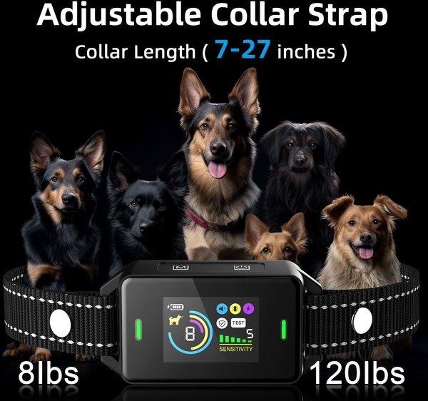 Show full view: Bousnic Smart Bark Collar Waterproof Automatic Bark Control Dog Training Collar, Black slide 6 of 8