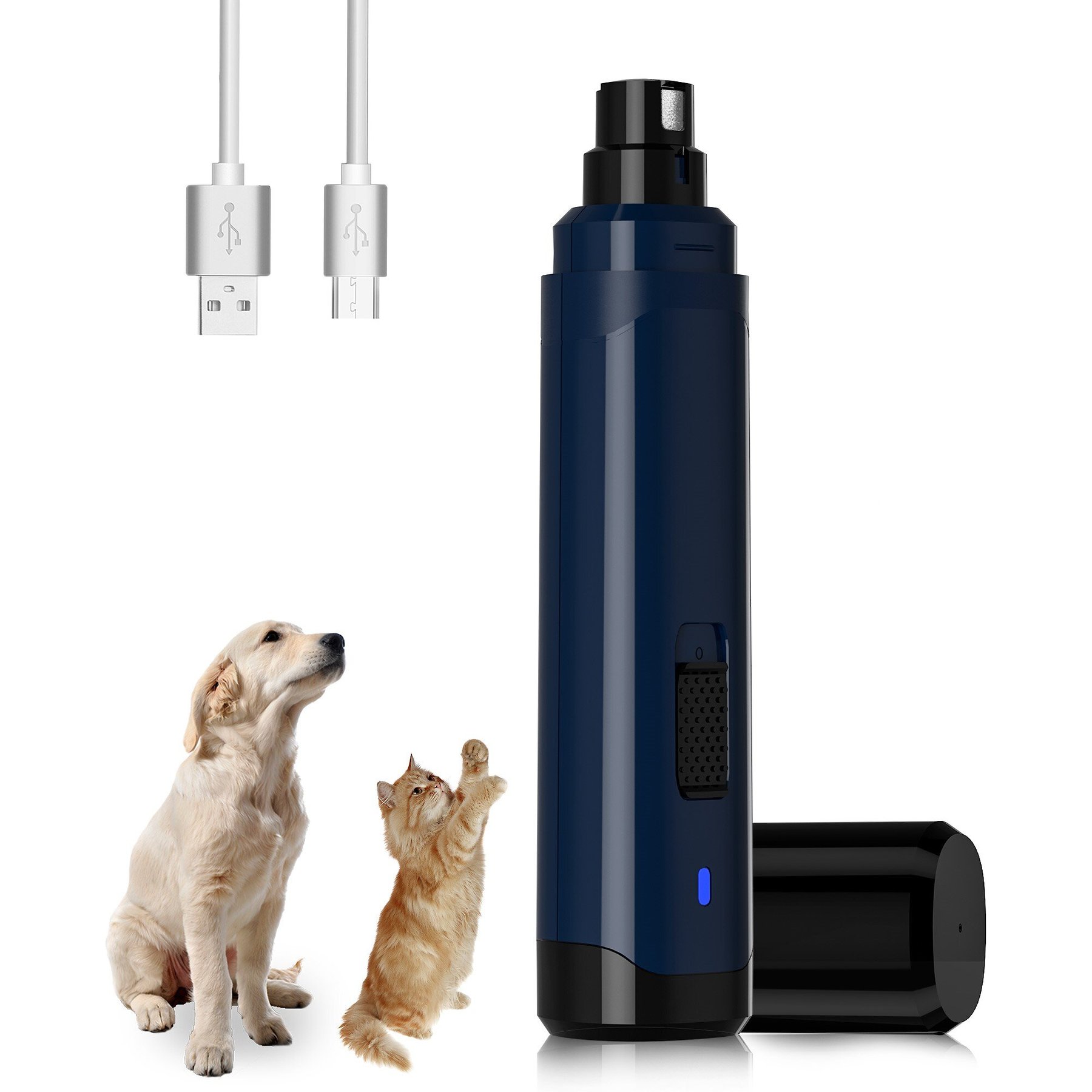 Bousnic Super Low Noise Dog & Cat Nail Grinder, Blue