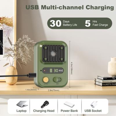 Show full view: Bousnic Ultrasonic Bark Control Deterrent Dog Anti Bark Device, Army Green slide 6 of 8