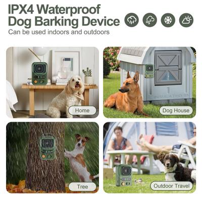 Show full view: Bousnic Ultrasonic Bark Control Deterrent Dog Anti Bark Device, Army Green slide 5 of 8