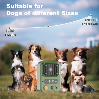 Show full view: Bousnic Ultrasonic Bark Control Deterrent Dog Anti Bark Device, Army Green slide 3 of 8