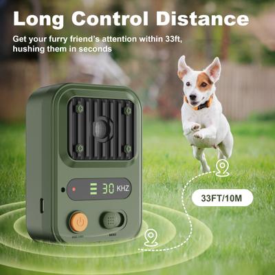Show full view: Bousnic Ultrasonic Bark Control Deterrent Dog Anti Bark Device, Army Green slide 4 of 8
