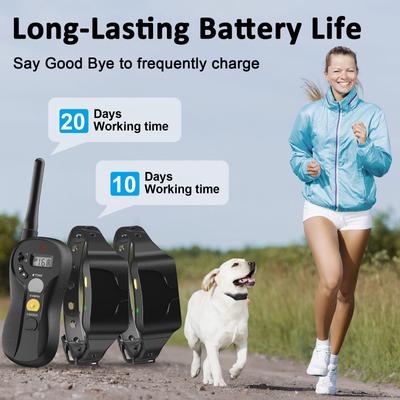 Show full view: Bousnic Waterproof Electric 3000-ft Large Breed Dog Training Collar, Black, 2 count slide 7 of 7