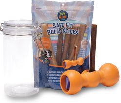 Bow Wow Labs Buddy Starter Kit with Anti-Choking Safety Device Bully Sticks Dog Treats, Large