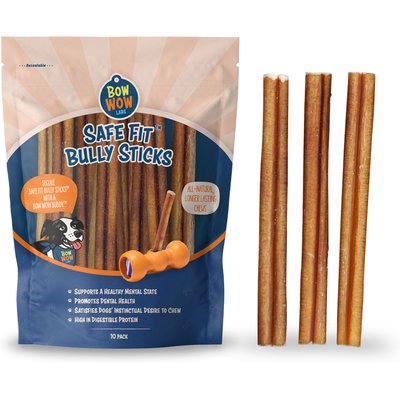 Bow Wow Labs Bow Wow Labs Safe Fit 12-in 100% Beef Bully Sticks Dog Treats, 10 count, Midsize