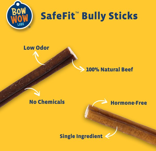 Bow Wow Labs Safe Fit 12-in 100% Beef Bully Sticks Dog Treats, 10 count