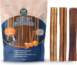 Bow Wow Labs Safe Fit 6-in 100% Beef Bully Sticks Dog Treats, 10 count, Thick