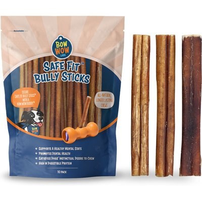 Bow Wow Labs Bow Wow Labs Safe Fit 6-in 100% Beef Bully Sticks Dog Treats, 10 count, Thick