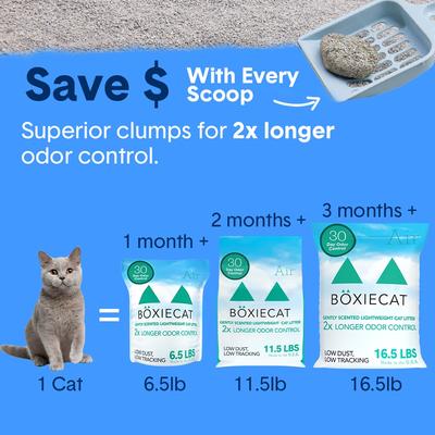 Show full view: Boxiecat Air Gently Scented Lightweight Clumping Cat & Kitty Litter, 6.5-lb bag slide 10 of 12