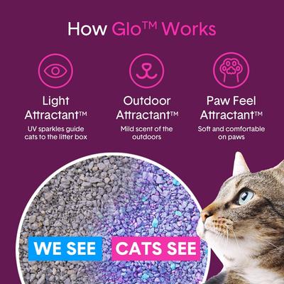 Show full view: Boxiecat Glo Natural Stress-Relief Non-Clumping Crystal Cat Litter with UV Attractant, 6-lb bag, 3 count slide 9 of 12