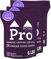 Boxiecat Pro Self-Cleaning Probiotic Non-Clumping Crystal Cat Litter, 6-lb bag, 3 count