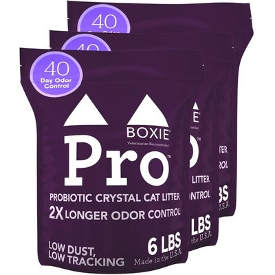 Boxiecat Boxiecat Pro Self-Cleaning Probiotic Non-Clumping Crystal Cat Litter, 6-lb bag, 3 count