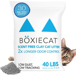 Boxiecat Unscented Odor Control Clumping Clay Cat & Kitty Litter, 40-lb bag