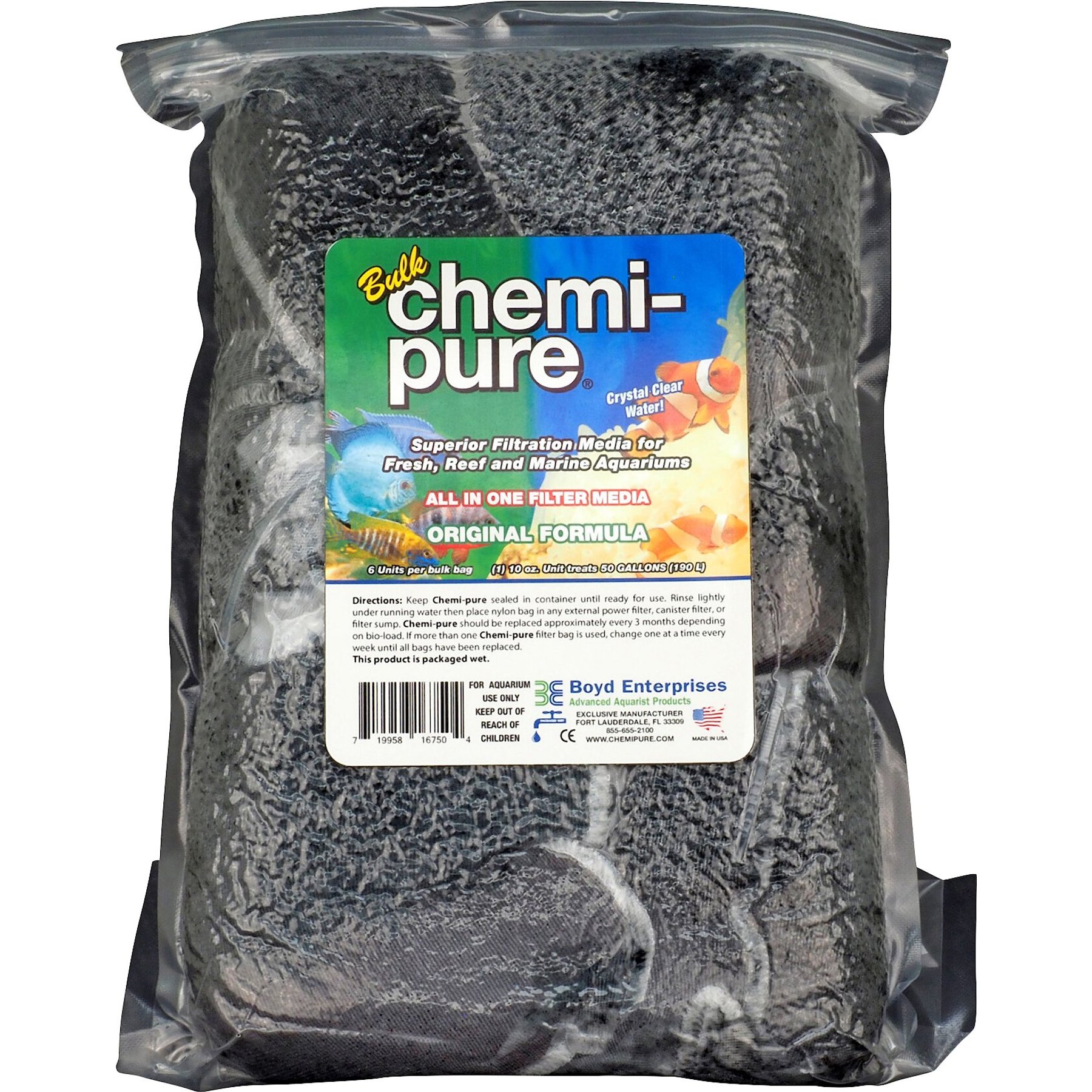 Boyd Chemi-Pure Filter Media, 10-oz jar, Bulk 6-pack