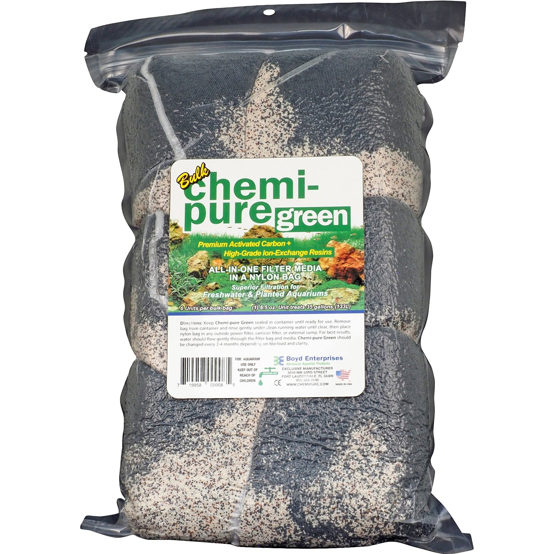 Boyd Chemi-Pure Green Ultimate Filter Media, 5-oz jar, Bulk 6-pack