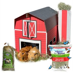 Branded Pack - Sweet Meadow Farm Orchard Grass Hay Small Pet Food, Barn Hideout, Herbs & Timothy Hay Food