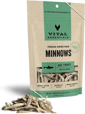 Show full view: Branded Pack - Vital Essentials Minnows Treats, Beef Freeze-Dried Food, Freeze-Dried Chicken Dog Food slide 2 of 9