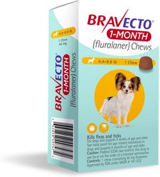 Bravecto 1-Month Chew for Dogs, 4.4-9.9 lbs, (Yellow Box), 1 Chew (1-mo. supply) slide 2 of 6