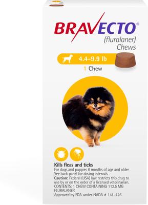 Show full view: Bravecto Chew, 4.4-9.9 lbs, (Yellow Box), 2 Chews (6-mos. supply) + Sentinel Spectrum Chew for Dogs, 2-8 lbs, (Orange Box), 6 Chews (6-mos. supply) slide 6 of 9