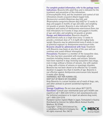 Bravecto Chew for Dogs, 22-44 lbs, (Green Box)