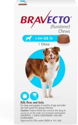 Bravecto Chew for Dogs, 44-88 lbs, (Blue Box), 1 Chew (12-wks. supply)