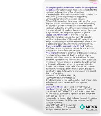 Show full view: Bravecto Chew for Dogs, 88-123 lbs, (Pink Box), 1 Chew (12-wks. supply) slide 3 of 10