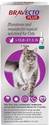 Bravecto Plus Topical Solution for Cats, >13.8-27.5 lbs, (Purple Box), 1 Dose (2-mos. supply)