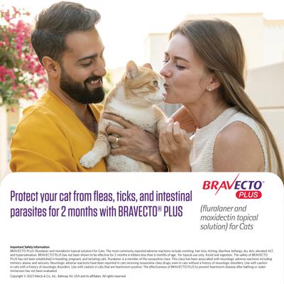Show full view: Bravecto Plus Topical Solution for Cats, 2.6-6.2 lbs, (Green Box), 2 Doses (4-mos. supply) slide 5 of 9