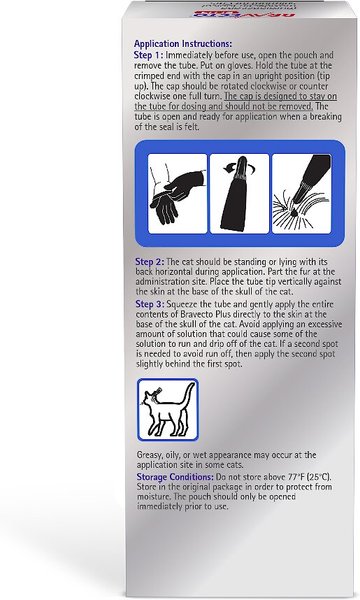 Bravecto Plus Topical Solution for Cats, >6.2-13.8 lbs, (Blue Box)