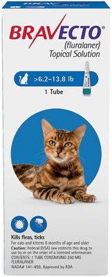 Bravecto Topical Solution for Cats, 6.2-13.8 lbs, (Blue Box)