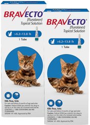Bravecto Topical Solution for Cats, 6.2-13.8 lbs, (Blue Box), 2 Doses (24-wks. supply)