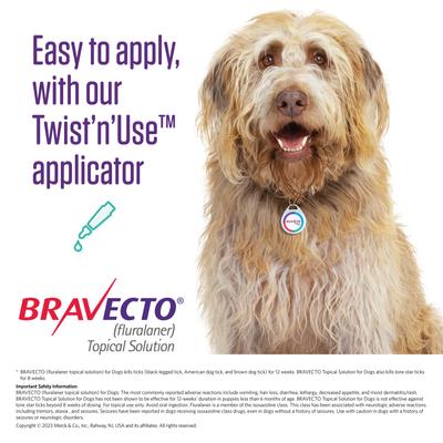 Show full view: Bravecto Topical Solution for Dogs, 44-88 lbs, (Blue Box), 2 Doses (24-wks. supply) slide 5 of 9
