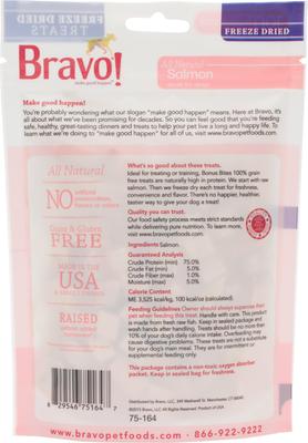 Show full view: Bravo! Bonus Bites Salmon Freeze-Dried Dog Treats, 2-oz bag slide 3 of 10