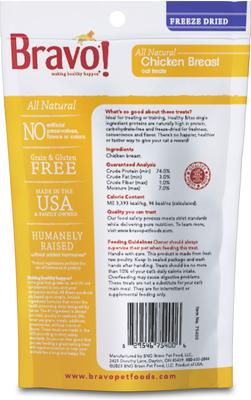Show full view: Bravo! Healthy Bites Chicken Breast Freeze-Dried Cat Treats, 1.25-oz bag slide 3 of 11